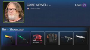 encontrei a steam do GABE NEWELL, dono da valve & CS:GO... (ele tem as skins que quiser?)