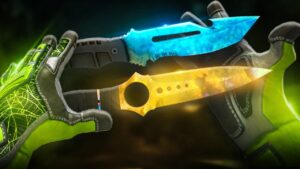 BLUE GEM (★) + GOLD GEM (★) + LUVA ESMERALDA (★) no CSGO 🤑