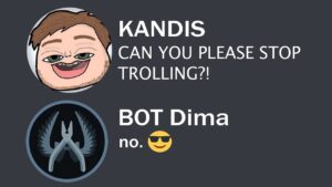 CSGO but he pretends to be a BOT.