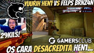 QUE JOGÃO!! - YUURIH HEN1 NQZ vs FELPS BRNZ4N!! MD3 - LOBBY MONSTRA - CSGO | MIRAGE(MAP1)