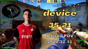 device (35-21) Inferno @ FACEIT ranked 2022.12.11 - CSGO POV