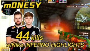 m0NESY Faceit Inferno POV - w/Niko -  44KILLS - 5 Triples😮 -  CSGO m0NESY POV!