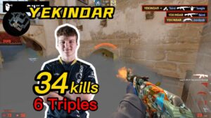YEKINDAR Faceit Mirage POV - 34Kills😮 - 68%HS - 6 Triples - CSGO YEKINDAR POV!