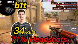 b1t FACEIT Mirage POV - 34Kills - 71%Headshots - 4 Triples - CSGO b1t POV!